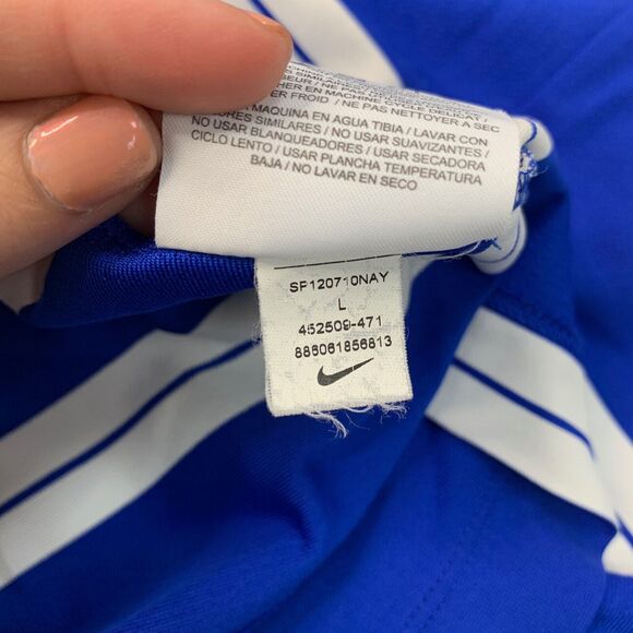 Nike Polo Shirt Mens L Surf Golf Tour Performance Dri Fit Striped Moisture Wick - Picture 8 of 11